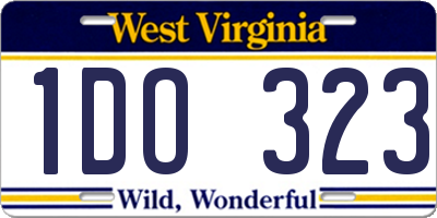 WV license plate 1DO323