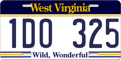 WV license plate 1DO325