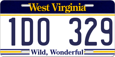 WV license plate 1DO329