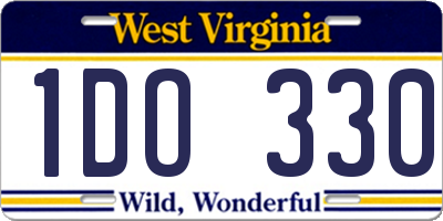 WV license plate 1DO330