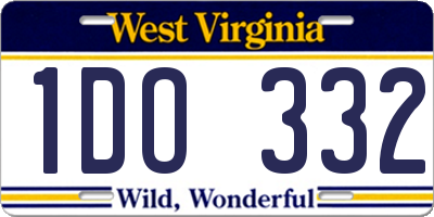 WV license plate 1DO332