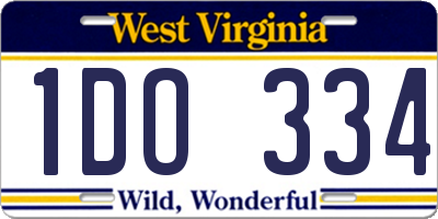 WV license plate 1DO334