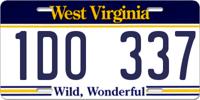 WV license plate 1DO337