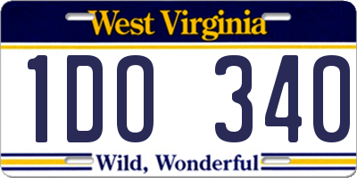 WV license plate 1DO340