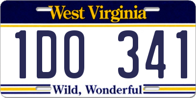 WV license plate 1DO341