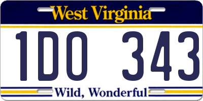 WV license plate 1DO343