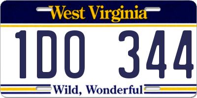 WV license plate 1DO344