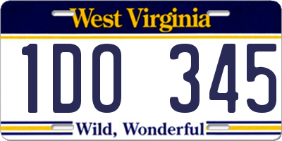 WV license plate 1DO345