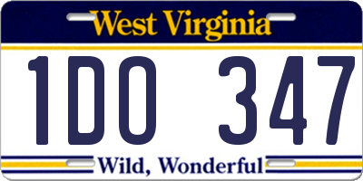 WV license plate 1DO347
