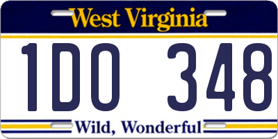 WV license plate 1DO348