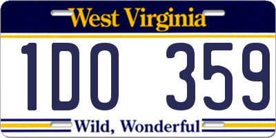WV license plate 1DO359