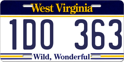 WV license plate 1DO363