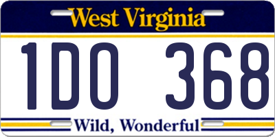 WV license plate 1DO368