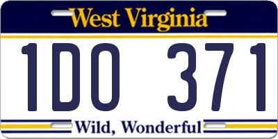 WV license plate 1DO371