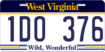 WV license plate 1DO376