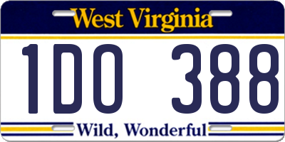 WV license plate 1DO388