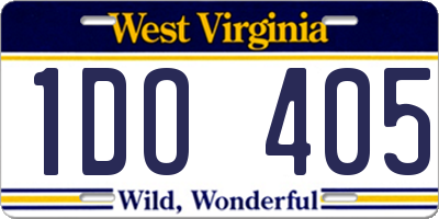 WV license plate 1DO405