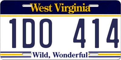 WV license plate 1DO414