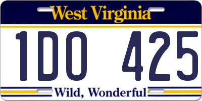 WV license plate 1DO425