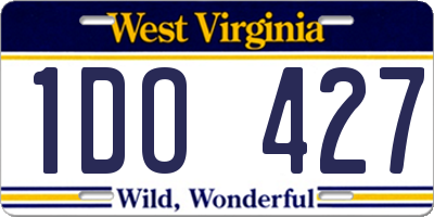 WV license plate 1DO427