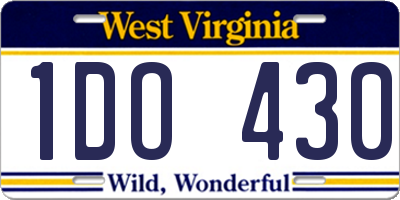 WV license plate 1DO430