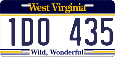 WV license plate 1DO435
