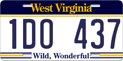 WV license plate 1DO437