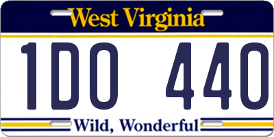 WV license plate 1DO440