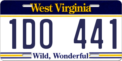 WV license plate 1DO441