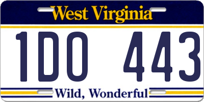 WV license plate 1DO443