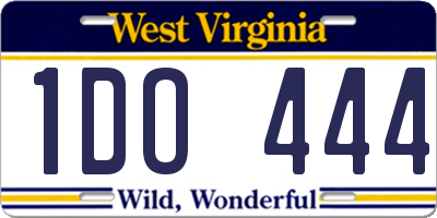 WV license plate 1DO444