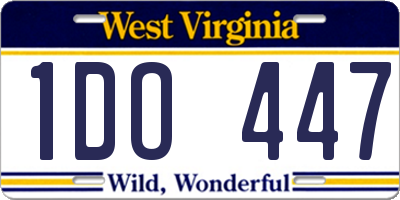 WV license plate 1DO447