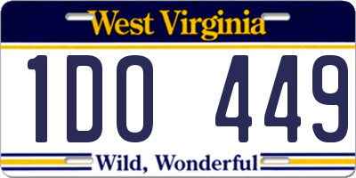 WV license plate 1DO449