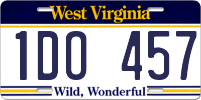 WV license plate 1DO457