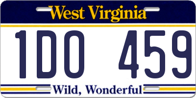 WV license plate 1DO459