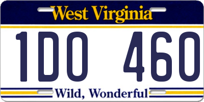 WV license plate 1DO460