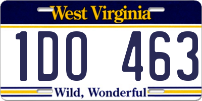 WV license plate 1DO463