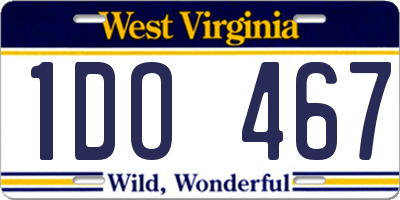 WV license plate 1DO467