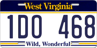 WV license plate 1DO468
