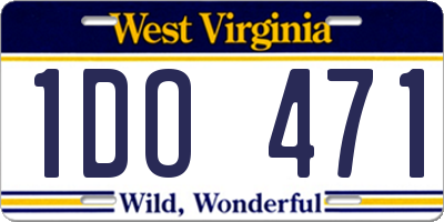 WV license plate 1DO471