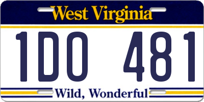 WV license plate 1DO481