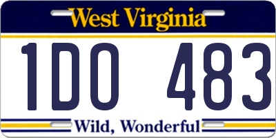 WV license plate 1DO483