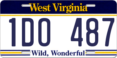 WV license plate 1DO487