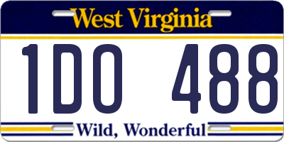 WV license plate 1DO488