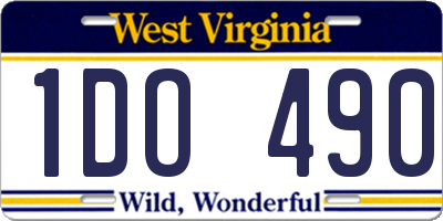 WV license plate 1DO490