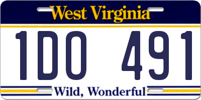 WV license plate 1DO491