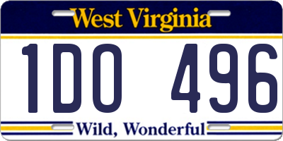 WV license plate 1DO496