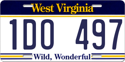 WV license plate 1DO497