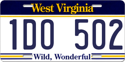 WV license plate 1DO502