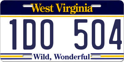WV license plate 1DO504